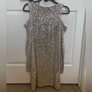 SO Good For Life Sparkly Sequin Dress with Shoulder Cut Outs - Size Large - NWT